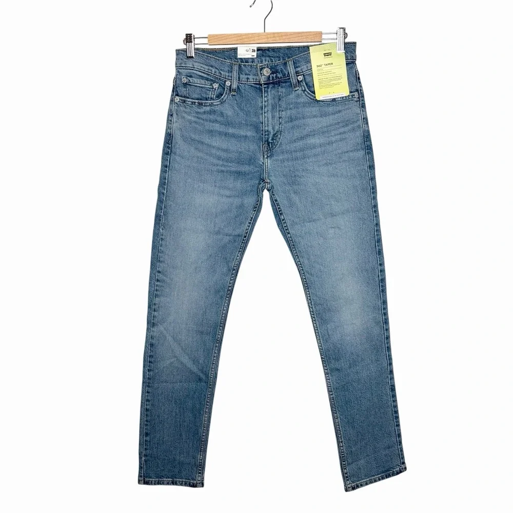 Levis 502 Taper Performance Jeans Mens Size 29x32 Stretch Comfort Light Wash